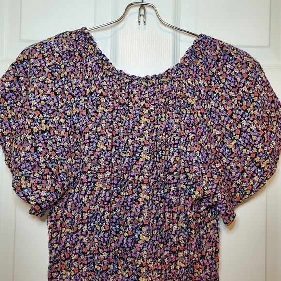 Patrons of Peace Retro Ditsy Floral Print Tiered Ruffle Skirt M Smock Waist - Picture 6 of 9